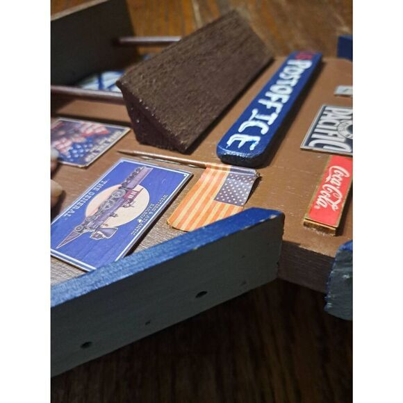 Vintage Handmade Wood Rustic Farmhouse Western Post Office Wall Decor Shadow Box - Picture 10 of 11